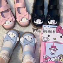 And bear hibernation original homemade soft girl shoes Princess spring and autumn leisure cute round head small leather shoes Japanese Velcro