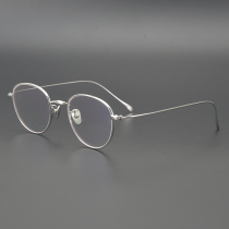 8 grams of minimalist memory β pure titanium Japan ultra-light female retro round frame flat mirror male tide myopia glasses frame