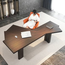Italian minimalist light luxury home study desk computer desk simple modern desk Nordic fan writing table