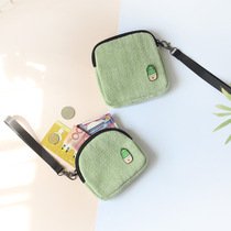 Zero Wallet Woman Mini Mini-Japan Young Cloth Art Small Wallet Zipper Key Bag Pure Color Minimalist Card Bag Coin Bag