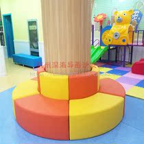 Cylindrical square column package pillar child protection kindergarten library early education LEGO training waiting card seat sofa
