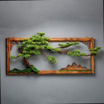 New Chinese round wall hanging living room entrance Chinese style wall decorations classical solid wood simulation welcome pine pendant