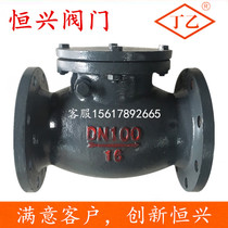 H44T-16 swing check valve short body cast iron copper core flange check valve DN40 50 65 80 100