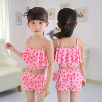 Childrens swimsuit Female middle and older children one-piece princess cute baby Korean sunscreen children split swimming costume performance suit