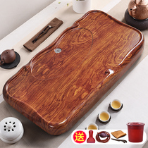 Tea tray home solid wood tray large kung fu brew tea set simple whole piece small tea table drain small tea sea