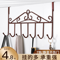 Door rear adhesive hook non-perforated wall hanger bedroom door upper hanger wall hanging storage rack clothes hat hook