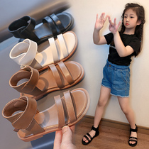 Girls Roman sandals 2021 summer new fashion childrens soft-soled beach shoes little girl princess baby shoes tide