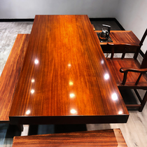 Okan Big Board solid wood log tea table Big Board table mahogany flower pear boss office desktop tea board table tea table whole piece