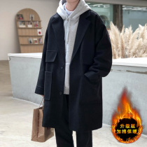 Cang Shi one tree woolen coat mens winter long loose thick warm high sense windbreaker woolen coat