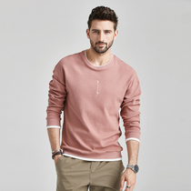 citylink 500g heavy pound jacquard spring round collar sweatshirt blouse sweatshirt undershirt loose long sleeve t-shirt man