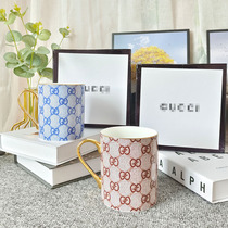 Creative European-style British ceramic couple mug water Cup ins Nordic afternoon tea cup coffee cup with spoon