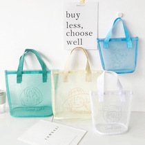 Small fresh handbag womens mesh storage bag cosmetic bag ins wind large capacity fashion hand bag washing bag