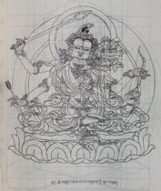 Sansheng hand-painted Tibetan painting Thangka measurement figure 180 electronic version
