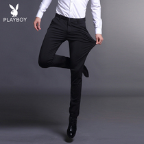 Playboy pants mens slim body Spring and Autumn straight tube vertical business formal suit suit casual suit mens pants