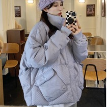 Winter clothing pregnant women down cotton clothing Korean foam stand-up collar thick pregnant womens bread clothing cotton jacket loose warm jacket