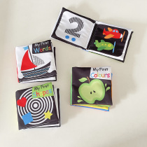 Baby early education enlightenment black and white digital shape palm cloth book 03 years old can bite and tear not rotten paper baby toy book