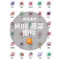 mbe style icon icon cute gourmet vegetables and fruits ice cream expression matting-free AI material P442