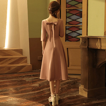 Bridesmaid clothes can usually wear 2021 new summer long pink sister Group dress dress thin temperament small man