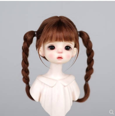 taobao agent [30,000 Dean Spot] BJD wigs 6 points of Russian Malaysia Mao Double Twist Ponytail Six -point Elastic Network