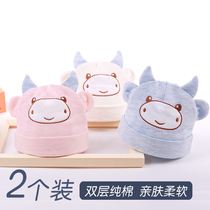 Baby hat Spring and autumn cotton halogen door newborn baby 0-3 months at the beginning of the month of birth female baby cute super cute fetal hat 6
