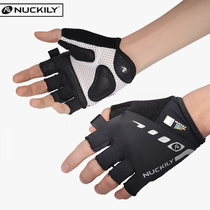 NUCKILY summer bicycle riding gloves half finger road gloves bicycle mountain bike shock absorption equipment cycling