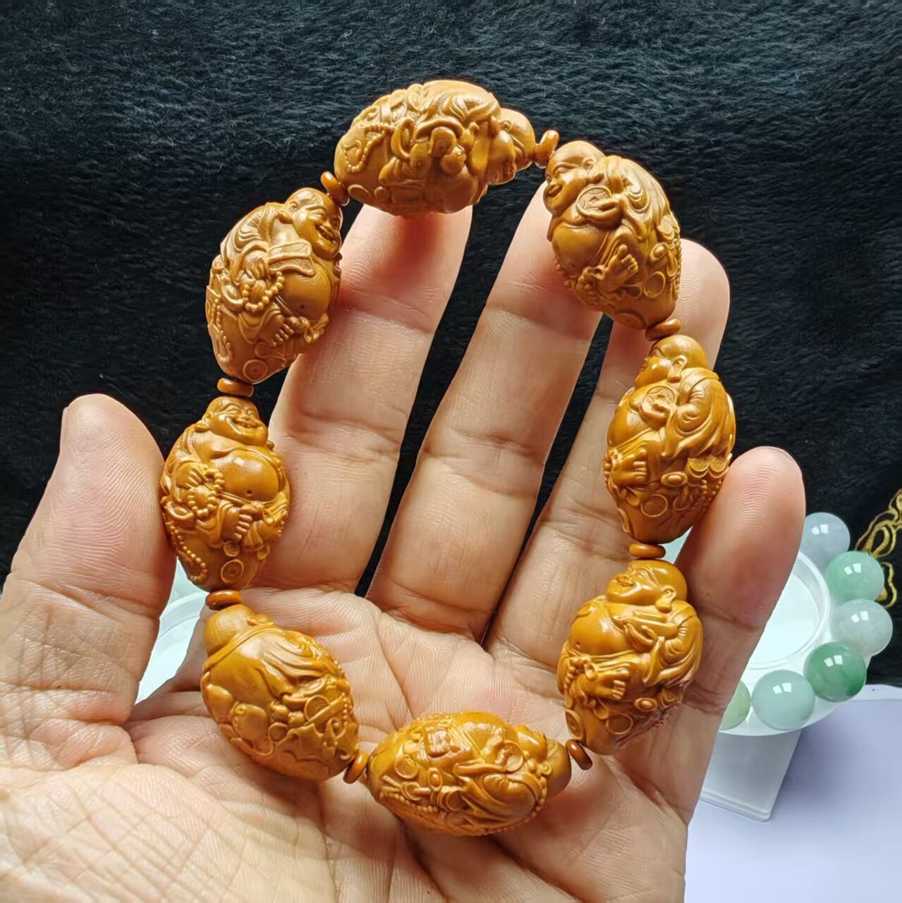 ☆天然☆オリーブ核手串 職人技細工手彫り八大弥勒仏核彫文玩 オリーブ胡彫刻 橄榄核手串八大弥勒-橄榄核手串八大弥勒促销价格、橄榄核手串八大弥勒