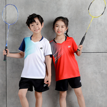 2021 Yonex badminton suit suit Mens and womens childrens quick-drying short-sleeved badminton suit training competition team uniform