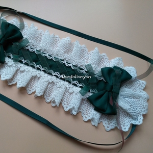 #Two-piece Domestic Shipping included #lolita hand-made Small ， hair band Headdress with DarkGreen quicksand cranberry Elegant cla16 bhiner lolita fashion