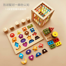1 year old baby toy shape color cognitive embedding of premature tutorial plunger Cell magnetic puzzle hand grab block