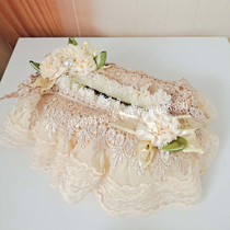 Luxurious European-style paper towels Car Lace Paper Pumping Box Retro Palace Main Wind Car cartons Champagne Champagne