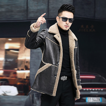 Autumn and winter new original ecological fur one long wool fur Haining leather clothing mens thick coat