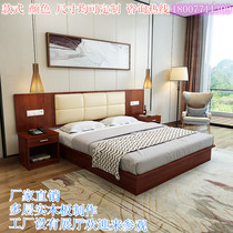 Factory direct hotel furniture hotel bed simple modern multi-storey solid wooden board custom standard room full apartment B & B