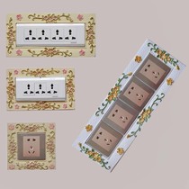 Garden switch sticker wall sticker protective cover resin panel socket decoration home personality creative four open three open double open