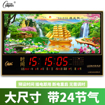  Kangba Silk electronic perpetual calendar wifi wall clock large-size household wall-mounted plug-in luminous digital calendar clock