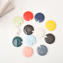 Universal dustproof ceramic cup lid mug lid cup lid round water cup lid thick lid notched cup lid