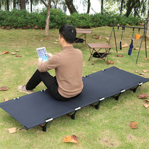Outdoor camping folding bed Ultra-lightweight aluminum alloy marching lunch break portable camping simple off-the-ground single portable