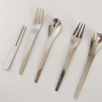 Flower tree Japanese hammer pattern spoon Cake fruit fork Stainless steel dessert fork Dessert spoon Coffee spoon