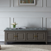 Crandi light luxury solid wood shoe change stool shoe cabinet stool one household door bench bench can sit and wear shoes stool