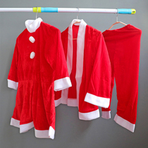 Santa Claus Costume Set Christmas Clothes Female Adult Mens Clothing Childrens Dress Golden Velvet Performance Clothing