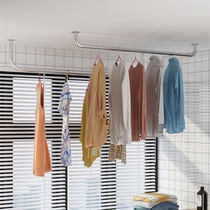 Bold drying rack balcony shelf simple top clothes drying Rod indoor hanging hanger fixed wall hanger stainless steel