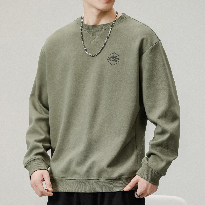 Spring and Autumn Men's Fashion Autumn Brand Round Neck Sweater Men's Long Sleeve T-shirt Top Autumn and Winter Men's 2023 New