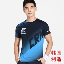 South Korea imported badminton clothing top mens Kelaian round neck short sleeved sports T-shirt 1062 quick-drying