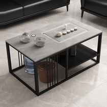Tea table office tea-tea electrified magnetic stove burning water pot suit integrated rock plate power tea table tea table brief about modern