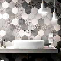 Nordic cement hexagonal brick tiles Bathroom floor tiles Bathroom floor tiles Balcony toilet wall tiles Hexagonal tiles