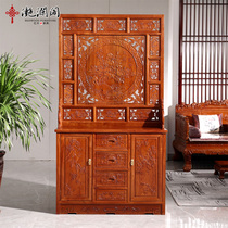 Mahogany furniture rosewood porch shoe cabinet partition cabinet hedgehog rosewood double-sided carved cabinet hall cabinet