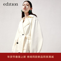 edition big lapel collar windbreaker women 2022 spring new fashion fashion cotton coat loose casual short coat