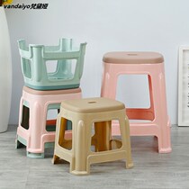 Thickened plastic stool home adult living room table chair high stool non-slip familiar rubber bench bathroom coffee table small stool