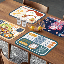  Japanese placemat bowl mat Silicone anti-scalding heat insulation placemat table mat Waterproof and oil-proof mat Light luxury placemat Pet placemat