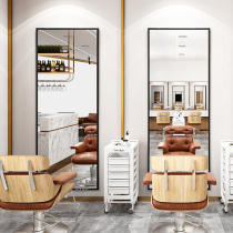 Hairdressing shop mirror table barber shop mirror hair salon special network red hanging wall simple new wall-mounted full body hair cutting mirror
