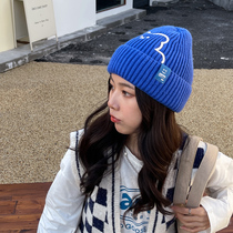Hat female autumn and winter New Bear embroidery wool knitted hat Korean cold warm Net red envelope head hat